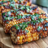 Golden grilled corn ribs with vibrant chili lime butter, a perfect summer side dish.