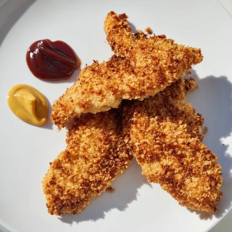 Crispy golden chicken strips