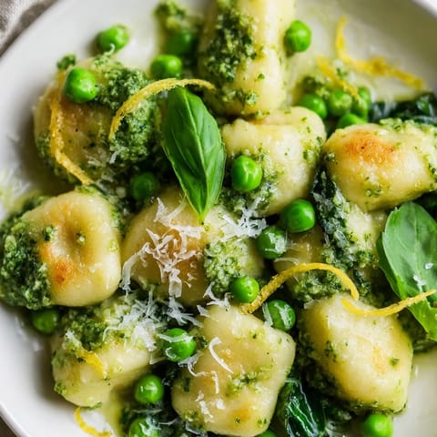 Pesto Pea Gnocchi Skillet