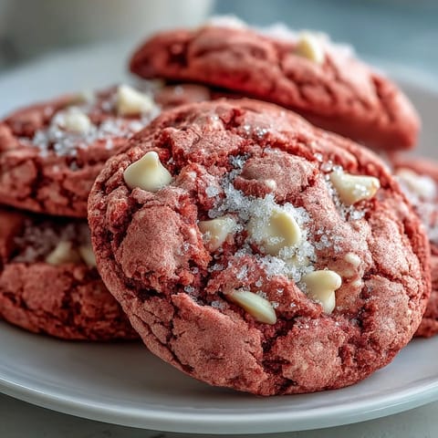 Pink Velvet White Chocolate Cookies