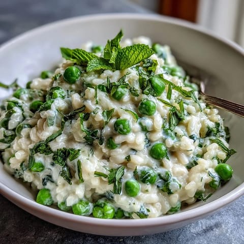 Spring Dinner Pea Mint Risotto