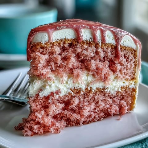 Beautiful Bridal Shower Rosé Velvet Cake glistening with a delicate gold drip.