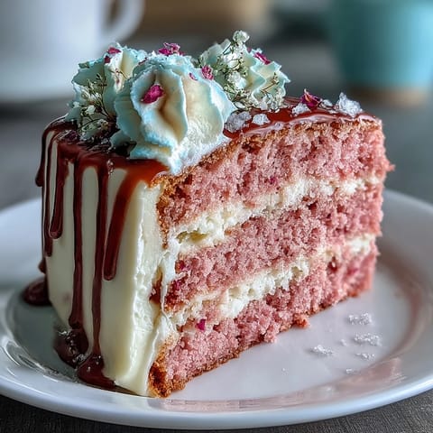 Elegant Bridal Shower Rosé Velvet Cake, a delicate pink with glistening gold accents.