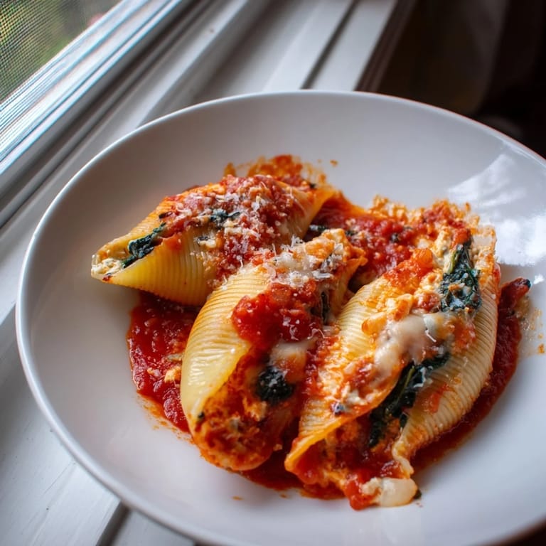 Hearty Stuffed Shells, bubbling hot from the oven, ready to serve for a comforting Italian dinner.