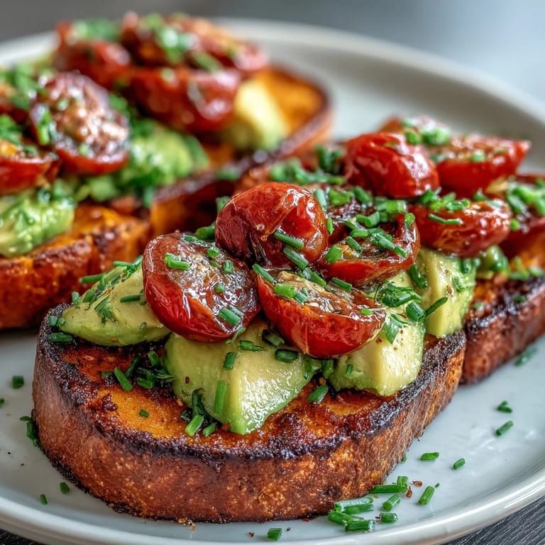 Savory sweet potato toast variation with hummus, crumbled feta, chili flakes, and fresh herbs for vibrant flavor.