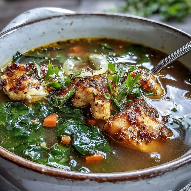 High Protein Lemon and Turmeric Chicken Soup served hot, garnished with fresh lemon wedges and a swirl of olive oil.