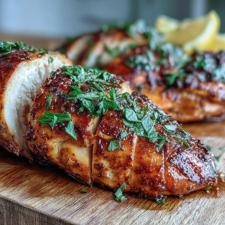 Sliced oven baked chicken breast served over a fresh garden salad with lemon garnish.