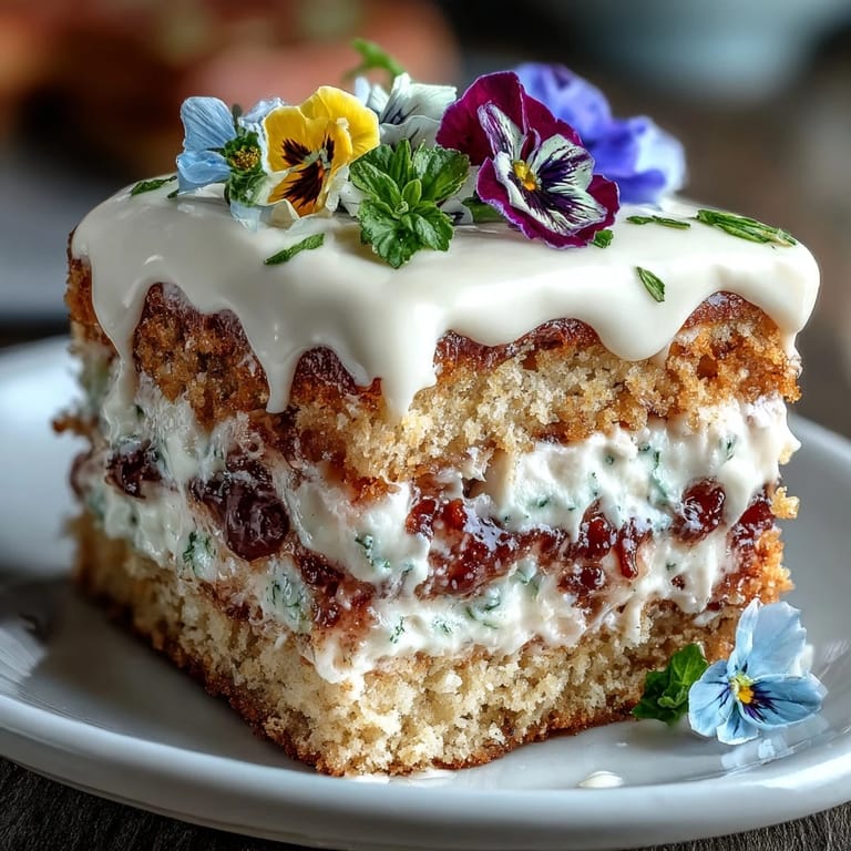 Delightful mini layer cakes with vanilla and lemon, beautifully frosted and crowned with edible flowers—perfect for a cheerful spring birthday party.