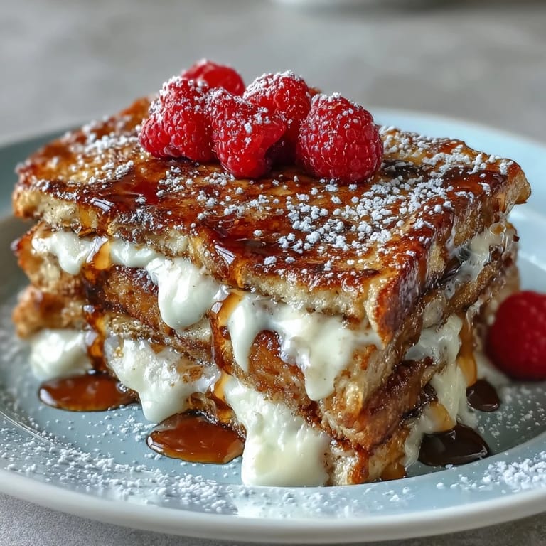 Golden-baked pancake casserole with juicy berries and vanilla custard, served warm with a drizzle of maple syrup.  