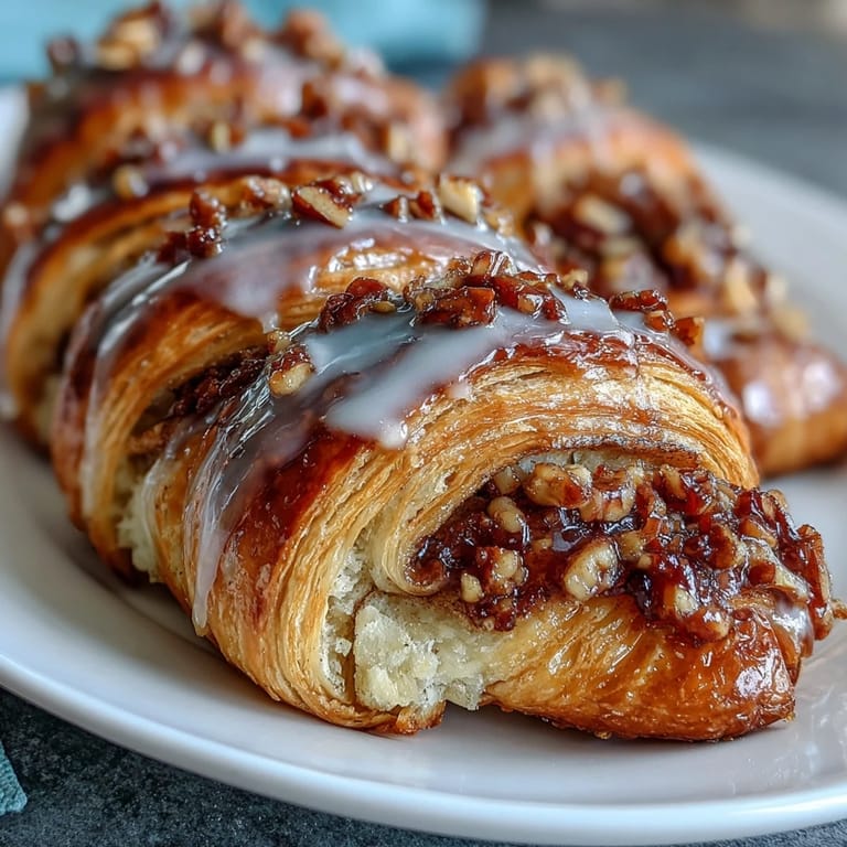 Golden-brown mini orange rolls from crescent dough, oozing with sweet orange filling and finished with a glossy citrus glaze.  
