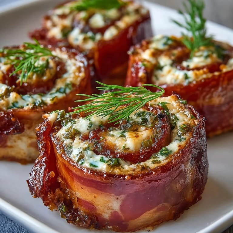 Bite-sized ham and pickle pinwheels, with cream cheese peeking through the edges, are ready to serve at a party or as a quick snack.