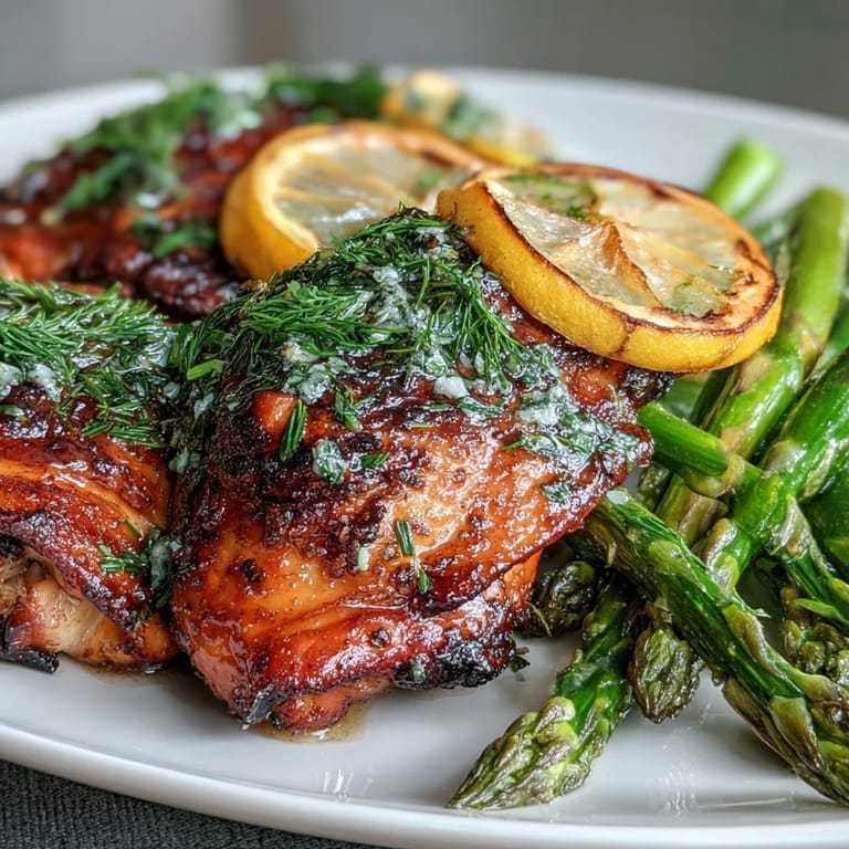 Easy One-Pan Lemon Herb Chicken and Asparagus, ready for a delicious weeknight dinner.