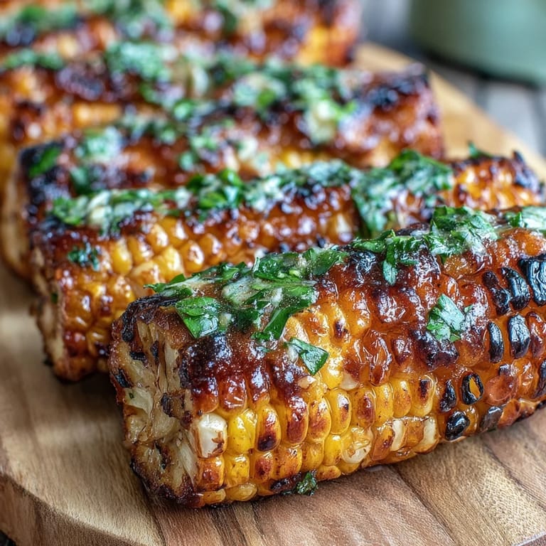 Golden grilled corn ribs with vibrant chili lime butter, a perfect summer side dish.