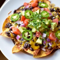 Golden, bubbly nachos with melted cheese and spicy jalapeños, ready to devour!