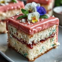 Mini spring birthday layer cakes with edible flowers, showcasing soft pastel buttercream and vibrant floral decorations for a festive celebration.